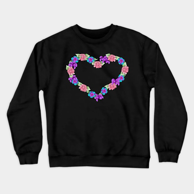 Floral Heart Shape | Cherie's Art(c)2021 Crewneck Sweatshirt by CheriesArt